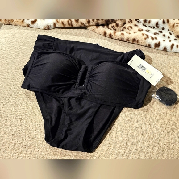 DKNY - U Wire Shirred Bandeau Swim Set - Picture 9 of 12